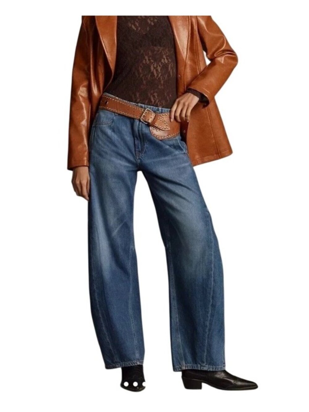 Pilcro Anthropologie The Georgia Full-Length High-Rise Barrel Jeans Womens Sz 25